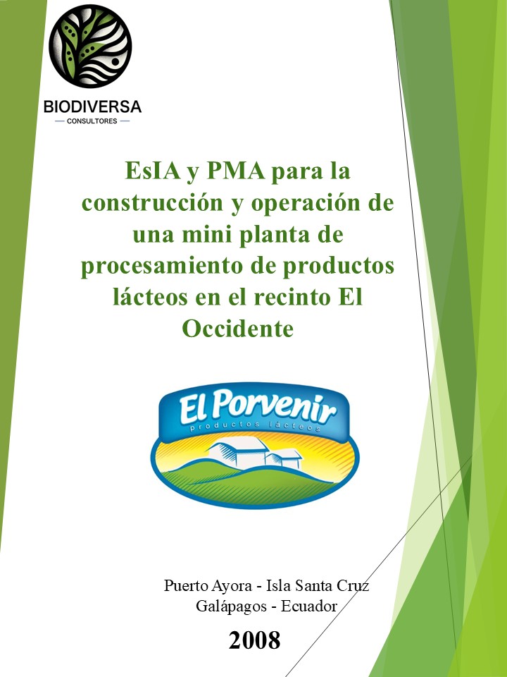 Estudio de Impacto Ambiental para la Mini Planta Procesadora de Leche en la Finca El Porvenir